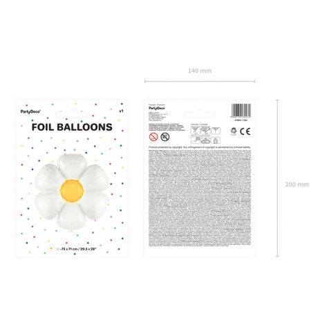 Balon foliowy Stokrotka, 70 x 80 cm, mix kolorów - 4