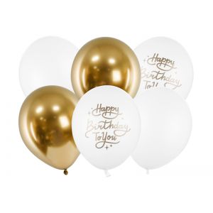 Balony Happy Birthday To You, 30cm, mix kolorów, 6 sztuk