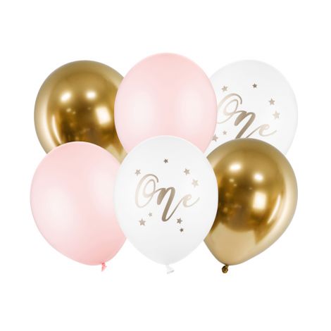 Balony One, 30cm, Pastel Pale Pink, 6 sztuk