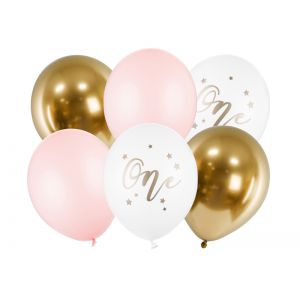 Balony One, 30cm, Pastel Pale Pink, 6 sztuk