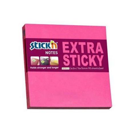 Karteczki samoprzylepne Stick'n Extra Sticky 76x76mm różowe, 100szt
