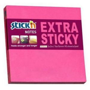 Karteczki samoprzylepne Stick'n Extra Sticky 76x76mm różowe, 100szt