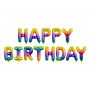 Balon foliowy Happy Birthday, 340x35cm, tęczowy - 2