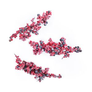 Gałązki dpCraft Bielone z Owocami czerwonymi 10cm, 3szt