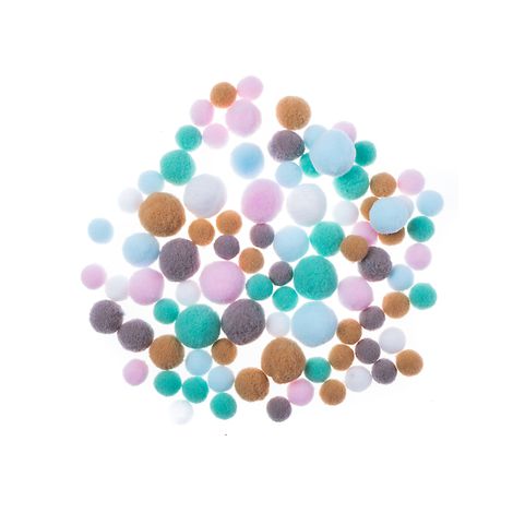 Pompony pluszowe dpCraft Frosty Pastels, 90szt