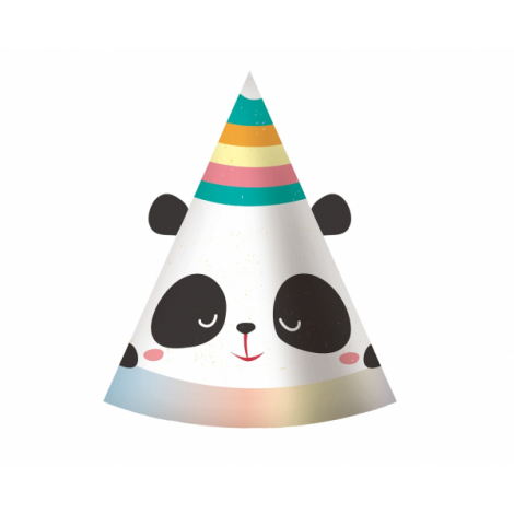 Czapeczki papierowe Rozmarzona Panda, 6 szt.