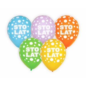 Balony Sto Lat, 30cm, 5 szt.