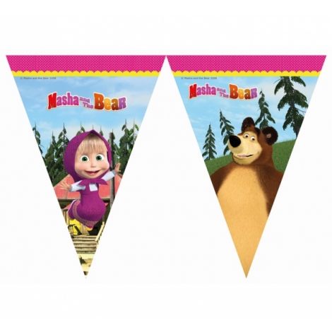 Banner "Masha i niedźwiedź", flagi