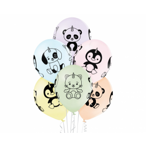 Balony D11 Unicorn Animals, 6 szt.