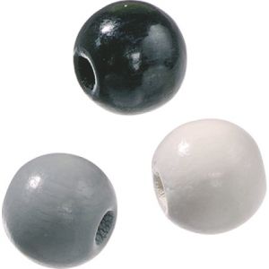 Koraliki drewniane Knorr Prandell mix czarno-biały, 15mm