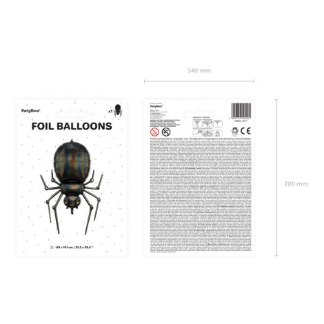 Balon foliowy Pająk, 60x101cm, czarny - 8