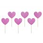 Dekoracje do muffinek Sweet Love - Serca, ciemny różowy, 6 sztuk - 2