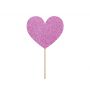 Dekoracje do muffinek Sweet Love - Serca, ciemny różowy, 6 sztuk - 3