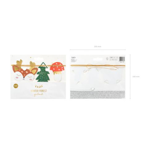 Girlanda papierowa Las, 1,7m, mix wzorów - 2