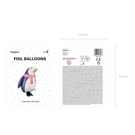 Balon foliowy Pingwin, 29x42cm, mix kolorów - 5