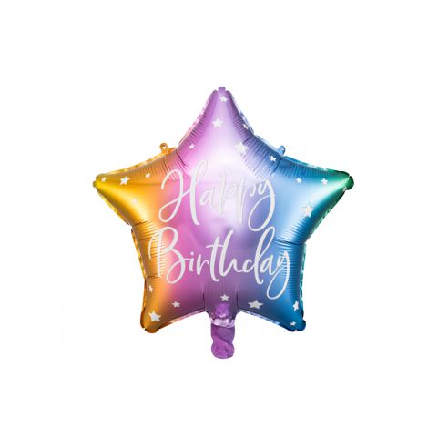Balon foliowy Happy Birthday, 40cm, mix - 2
