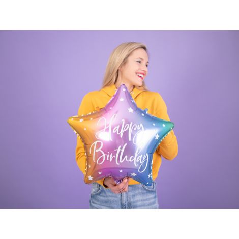 Balon foliowy Happy Birthday, 40cm, mix
