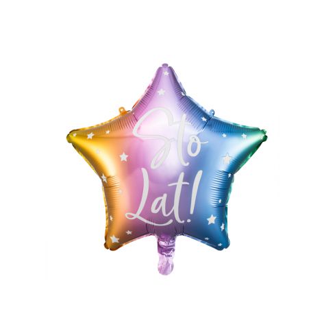 Balon foliowy Sto Lat!, 40cm, mix kolorów - 2