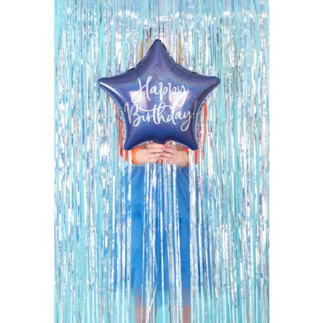 Balon foliowy Happy Birthday, 40cm, granatowy - 2