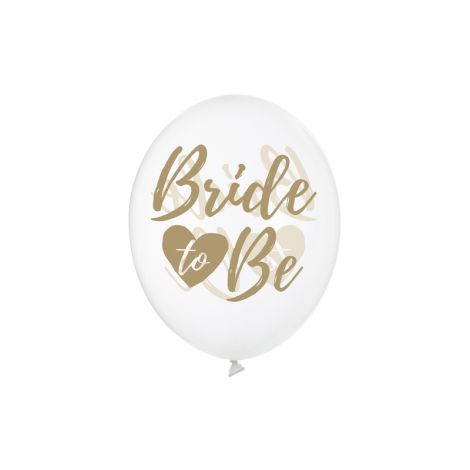 Balony Bride to be, 30cm, Crystal Clear, 6 sztuk