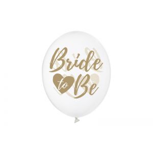 Balony Bride to be, 30cm, Crystal Clear, 6 sztuk