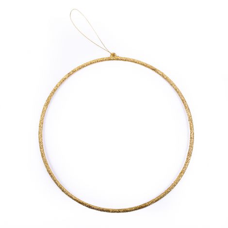 Obręcz metalowa dpCraft Brokat z zawieszką 25cm, Złota