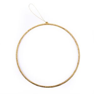 Obręcz metalowa dpCraft Brokat z zawieszką 25cm, Złota
