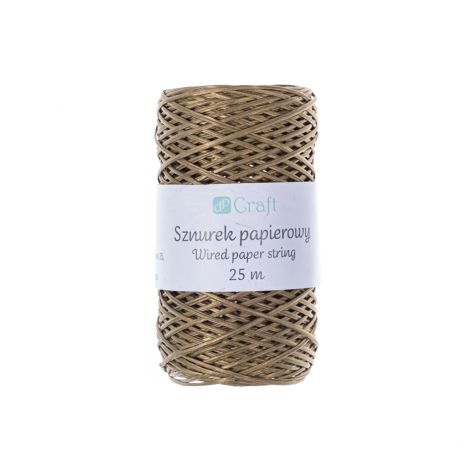 Sznurek papierowy dpCraft z drucikiem Złoty, 25m