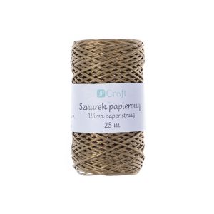 Sznurek papierowy dpCraft z drucikiem Złoty, 25m