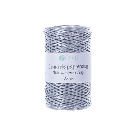 Sznurek papierowy dpCraft z drucikiem Srebrny, 25m