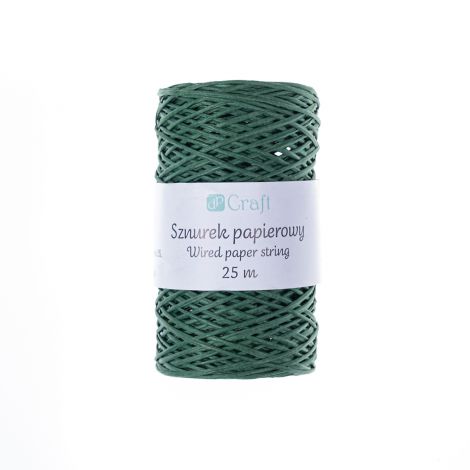 Sznurek papierowy dpCraft z drucikiem Zielony, 25m