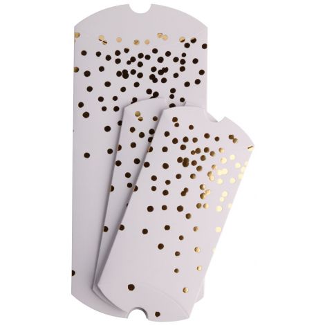 Pudełka na prezenty Golden Dots, zestaw 21x10cm 3 szt, 15x8cm 2szt