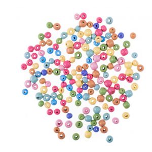 Koraliki drewniane dpCraft Kulki tęczowe 8-10mm, 40g