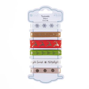 Tasiemki satynowe dpCraft Jolly Christmas, 6x2m