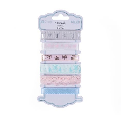 Tasiemki satynowe dpCraft Frosty Pastels, 6x2m