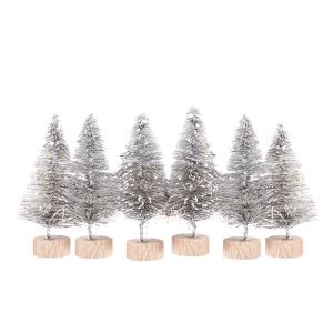 Choinki dekoracyjne dpCraft Srebrne 5cm, 6szt