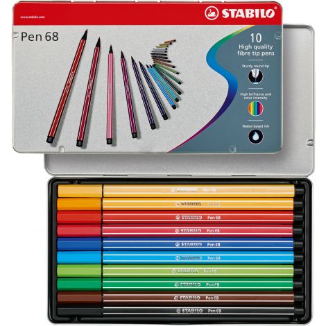 Pisaki Stabilo Pen 68 1.0mm, 10 kolorów