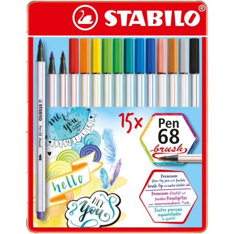 Zestaw Pisaków Pędzelkowych Stabilo Brush Pen 68 15kol