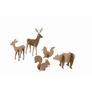 Zestaw kształtów tekturowych Happy Color 3D Forest Animals, 5szt