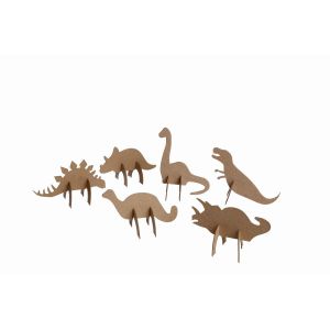 Zestaw kształtów tekturowych Happy Color 3D Dino, 6szt