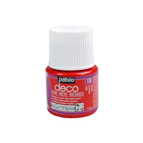 Farba Pebeo Deco Perłowa 45ml, Czerwona/110 Red