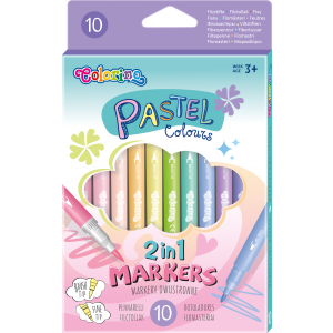 Pastelowe markery dwustronne, 10 kolorów