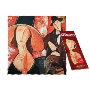 Ściereczka do okularów Carmani A. Modigliani, Kobieta w kapeluszu i Mario Varvogli