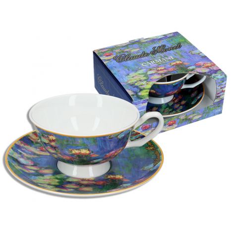 Filiżanka Carmani 200ml ze spodkiem - C. Monet, Nenufary + mostek