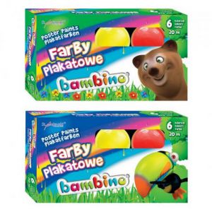 Farby plakatowe Bambino, 6 kolorów, 20 ml