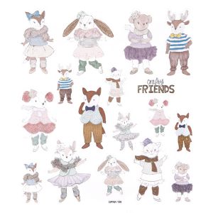 Naklejki dpCraft Brokat Crafty Friends, 17szt