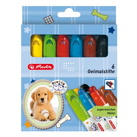 Kredki żelowe Herlitz Pretty Pets, 6 kolorów