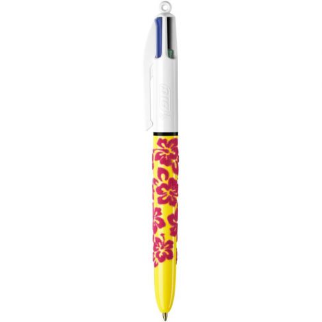 Długopis 4-kolorowy Bic Velours Velvet, Czerwone kwiatki