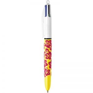 Długopis 4-kolorowy Bic Velours Velvet, Czerwone kwiatki