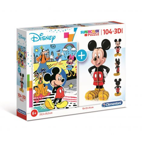 Puzzle Clementoni 104el + 3D Model Mickey Mouse